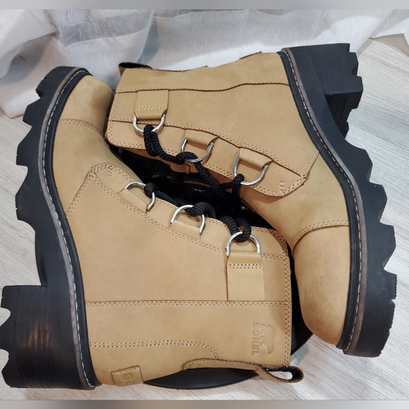 Sorel Women's Joan Now Camel Waterproof Leather Combat Boots Style WOMEN SIZE 10 - Picture 10 of 14